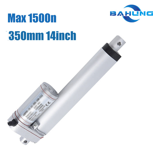 BH-03-Mini Linear Actuator 150mm-350mm 12V 24vDC ,linear motor  for fire-fighting window-Stroke6-8-10-12-14inch Max Load 1500N 330LBS , Silver